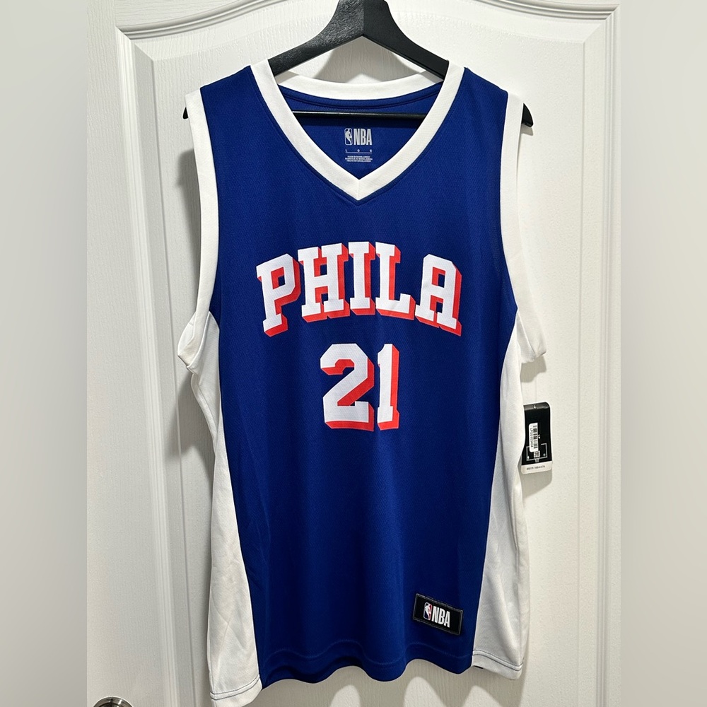 NBA Philadelphia 76ers Men’s Royal Blue Basketball Jersey, Size Large